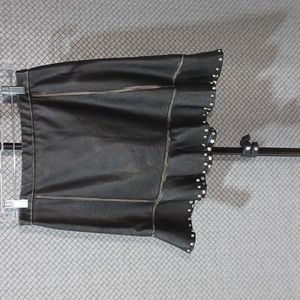 Zara Basic size S Black Faux Leather Asymmetrical Mini Skirt